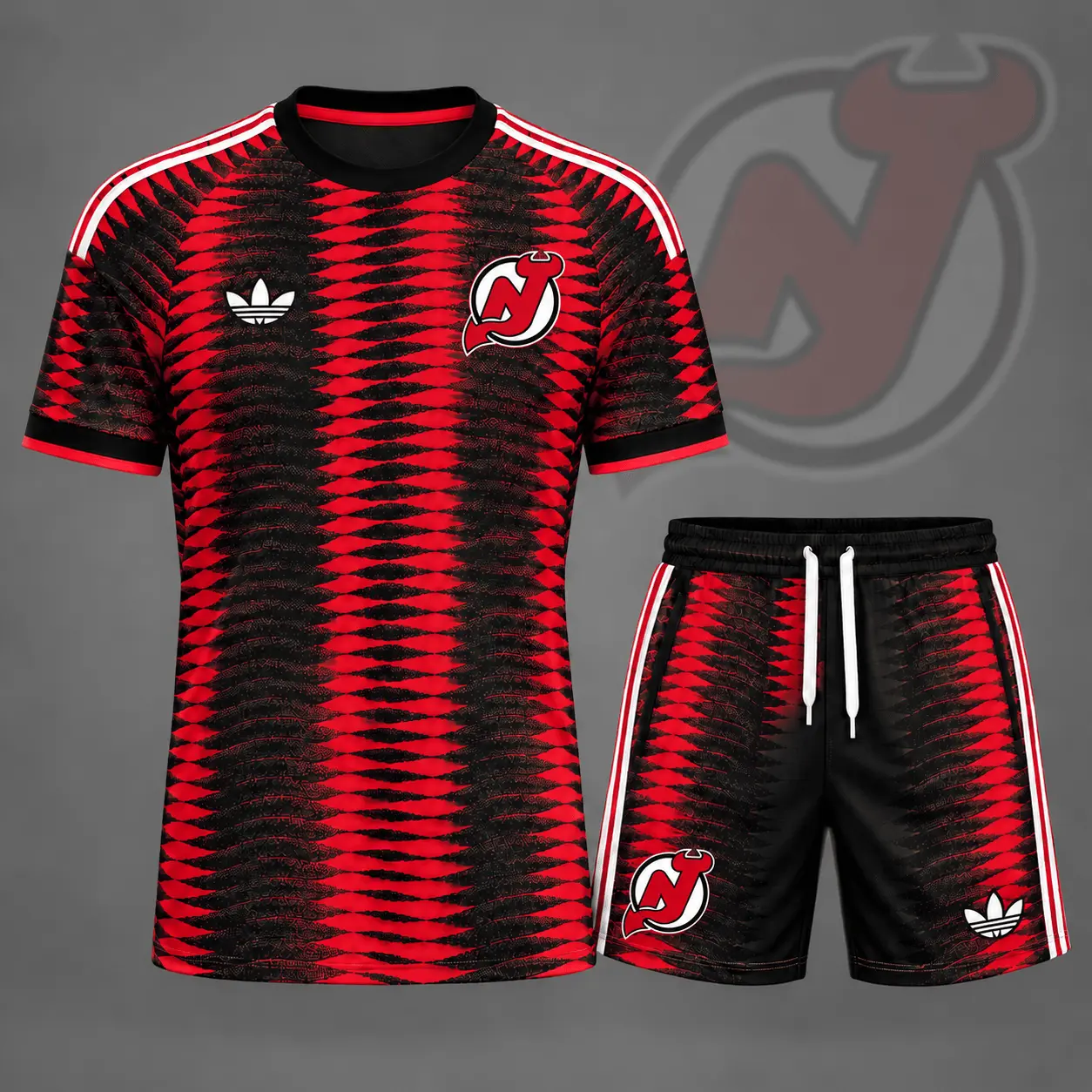 New Jersey Devils | Premium NHL Dynamic Ripple Performance T-Shirt & Shorts Set NDN