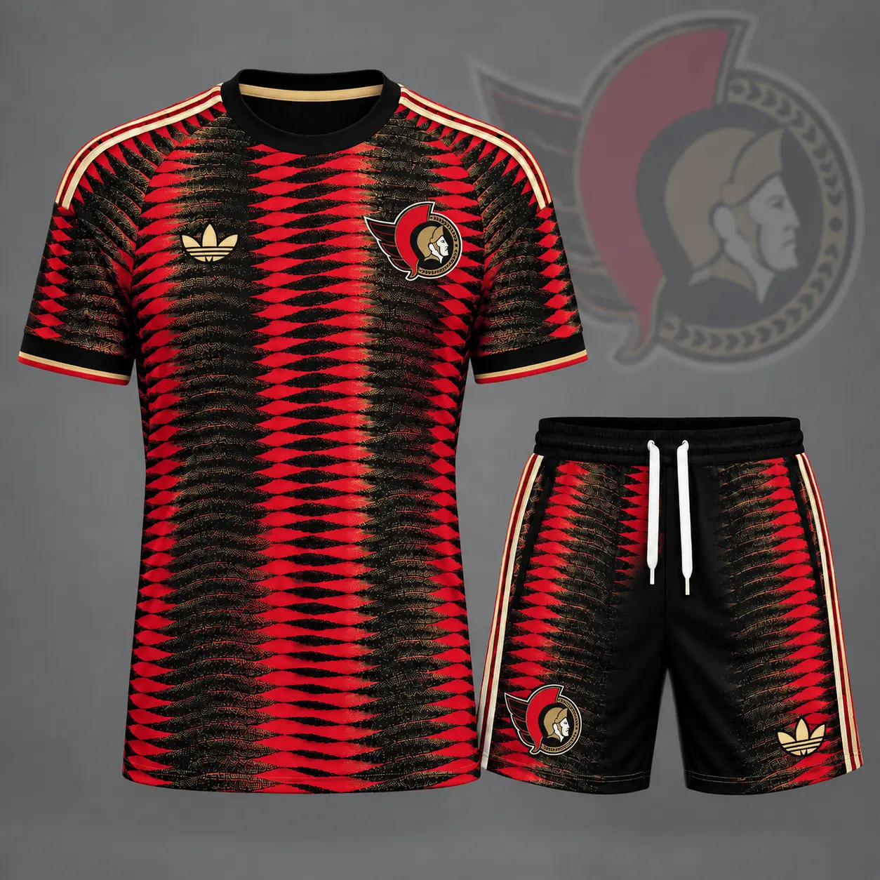 Ottawa Senators | Premium NHL Dynamic Ripple Performance T-Shirt & Shorts Set NDN