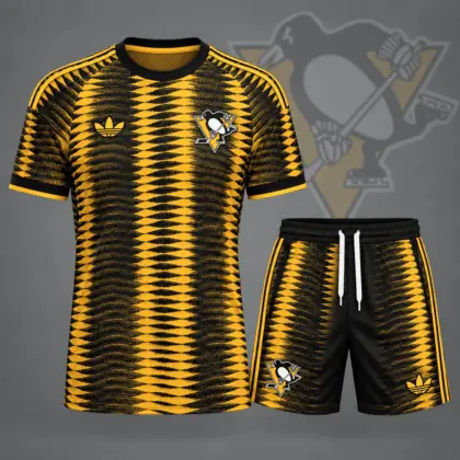 Pittsburgh Penguins | Premium NHL Dynamic Ripple Performance T-Shirt & Shorts Set NDN