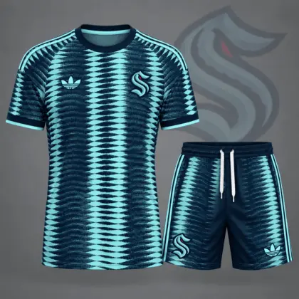 Seattle Kraken | Premium NHL Dynamic Ripple Performance T-Shirt & Shorts Set NDN