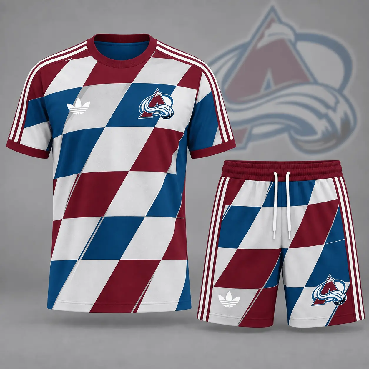 Colorado Avalanche | Premium NHL Geometric Colorblock T-Shirt & Shorts Set NDN