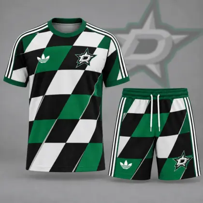 Dallas Stars | Premium NHL Geometric Colorblock T-Shirt & Shorts Set NDN