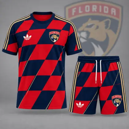 Florida Panthers | Premium NHL Geometric Colorblock T-Shirt & Shorts Set NDN