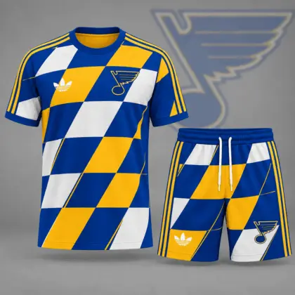 St. Louis Blues | Premium NHL Geometric Colorblock T-Shirt & Shorts Set NDN