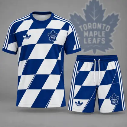 Toronto Maple Leafs | Premium NHL Geometric Colorblock T-Shirt & Shorts Set NDN