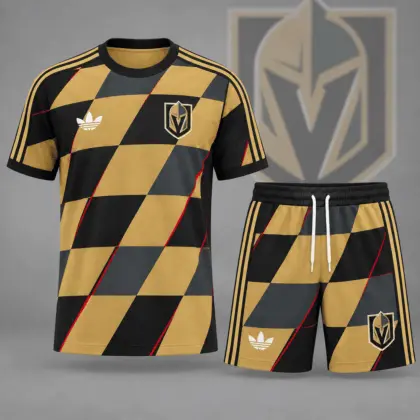 Vegas Golden Knights | Premium NHL Geometric Colorblock T-Shirt & Shorts Set NDN