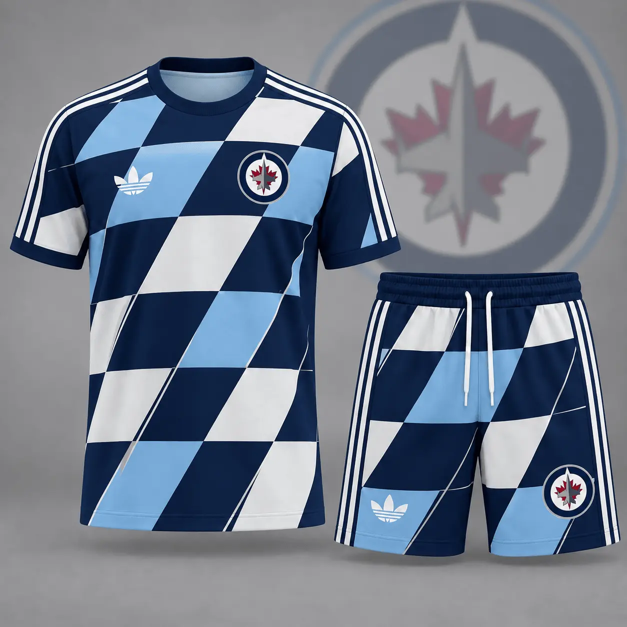 Winnipeg Jets | Premium NHL Geometric Colorblock T-Shirt & Shorts Set NDN