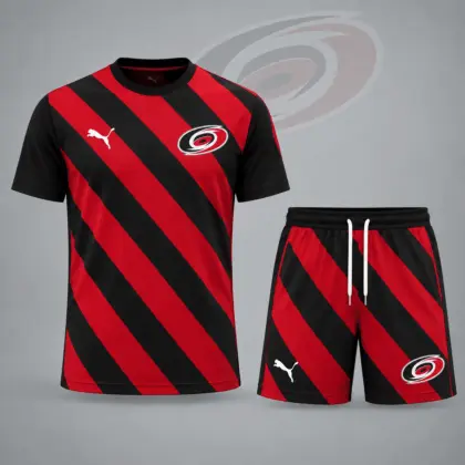Carolina Hurricanes | Premium NHL Diagonal Velocity Stripe T-Shirt & Shorts Set NDN
