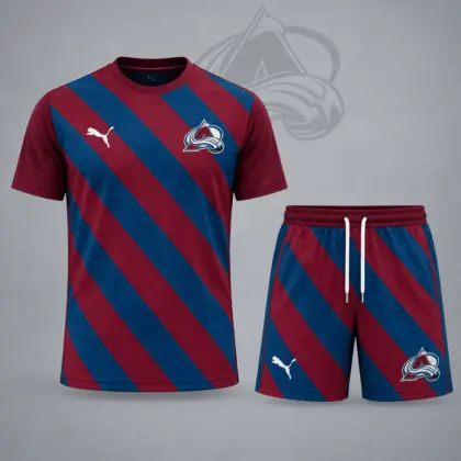 Colorado Avalanche | Premium NHL Diagonal Velocity Stripe T-Shirt &amp; Shorts Set NDN