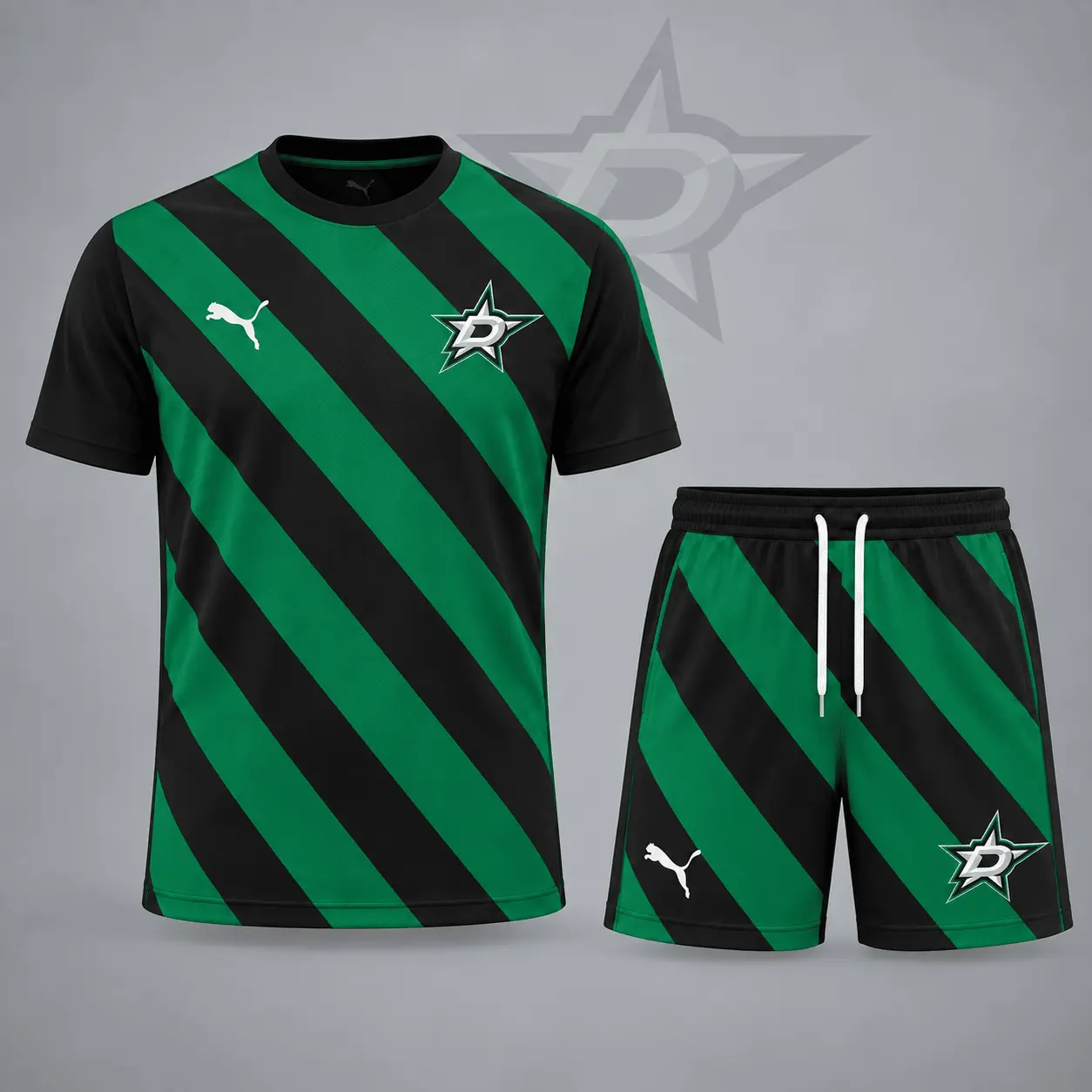 Dallas Stars | Premium NHL Diagonal Velocity Stripe T-Shirt & Shorts Set NDN
