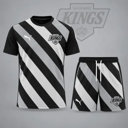 Los Angeles Kings | Premium NHL Diagonal Velocity Stripe T-Shirt & Shorts Set NDN