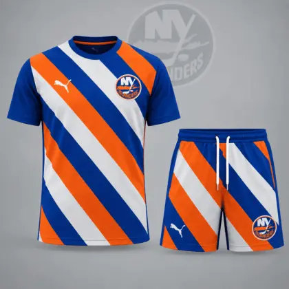 New York Islanders | Premium NHL Diagonal Velocity Stripe T-Shirt & Shorts Set NDN