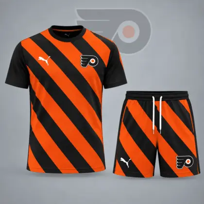 Philadelphia Flyers | Premium NHL Diagonal Velocity Stripe T-Shirt & Shorts Set NDN