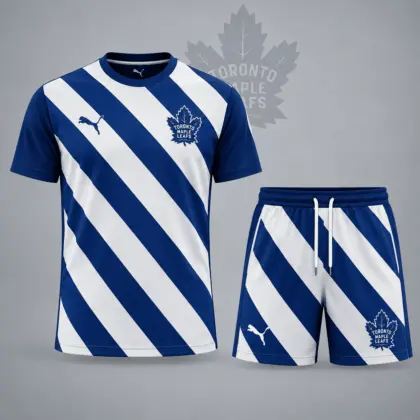 Toronto Maple Leafs | Premium NHL Diagonal Velocity Stripe T-Shirt & Shorts Set NDN