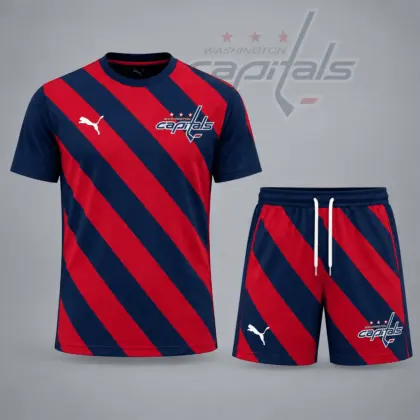 Washington Capitals | Premium NHL Diagonal Velocity Stripe T-Shirt & Shorts Set NDN