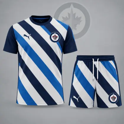 Winnipeg Jets | Premium NHL Diagonal Velocity Stripe T-Shirt & Shorts Set NDN