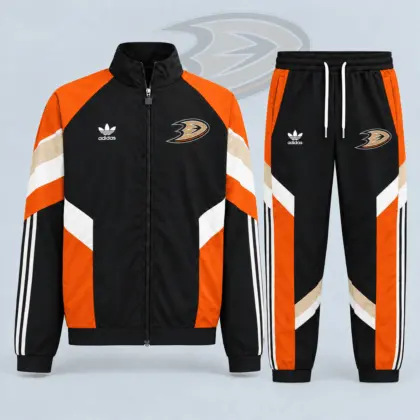 Anaheim Ducks | Premium NHL Retro Panel Stripe Track Jacket & Jogger Set NDN