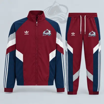 Colorado Avalanche | Premium NHL Retro Panel Stripe Track Jacket &amp; Jogger Set NDN