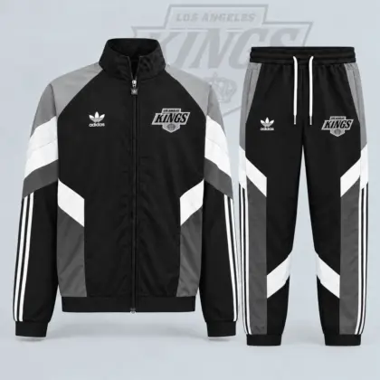 Los Angeles Kings | Premium NHL Retro Panel Stripe Track Jacket & Jogger Set NDN