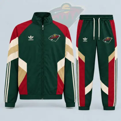 Minnesota Wild | Premium NHL Retro Panel Stripe Track Jacket & Jogger Set NDN