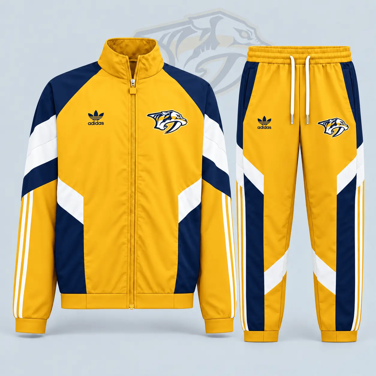Nashville Predators | Premium NHL Retro Panel Stripe Track Jacket & Jogger Set NDN