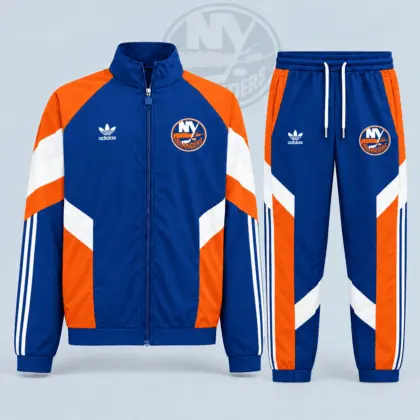 New York Islanders | Premium NHL Retro Panel Stripe Track Jacket & Jogger Set NDN