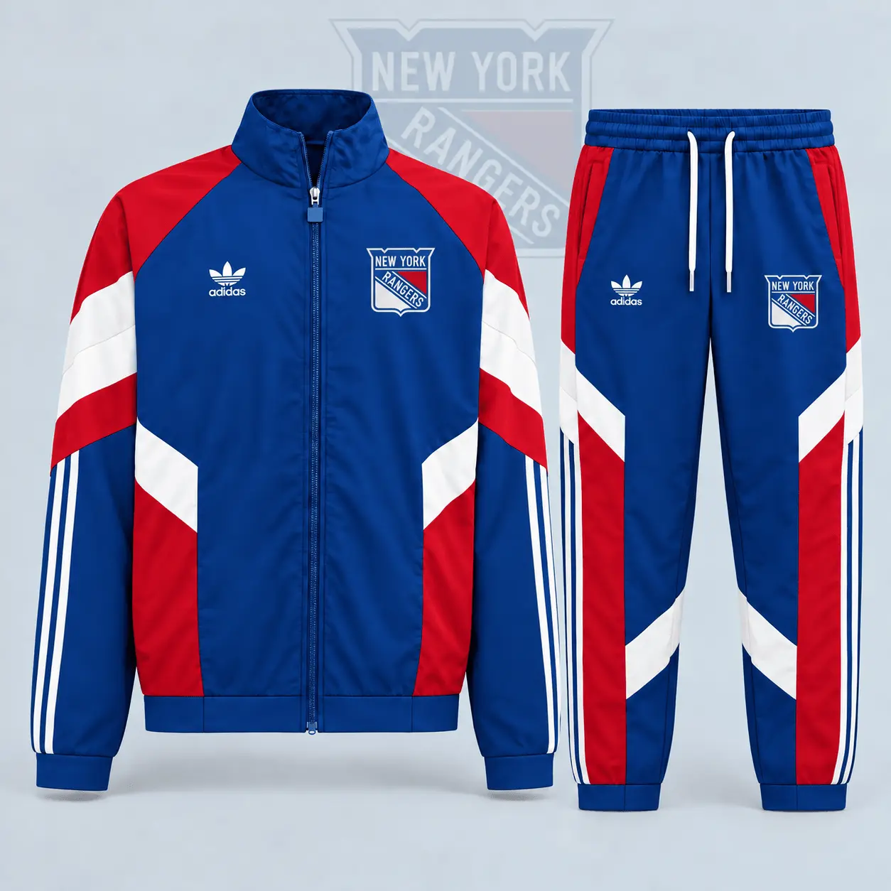 New York Rangers | Premium NHL Retro Panel Stripe Track Jacket & Jogger Set NDN