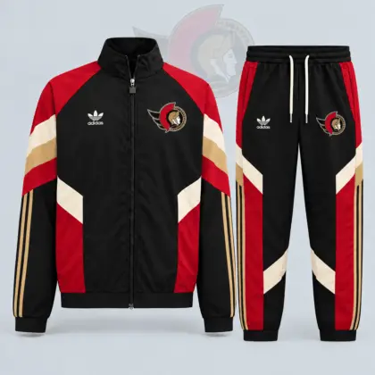 Ottawa Senators | Premium NHL Retro Panel Stripe Track Jacket & Jogger Set NDN