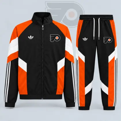 Philadelphia Flyers | Premium NHL Retro Panel Stripe Track Jacket & Jogger Set NDN