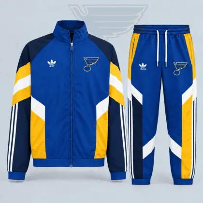 St. Louis Blues | Premium NHL Retro Panel Stripe Track Jacket & Jogger Set NDN