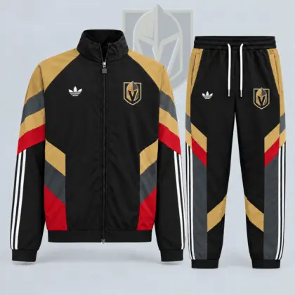 Vegas Golden Knights | Premium NHL Retro Panel Stripe Track Jacket & Jogger Set NDN