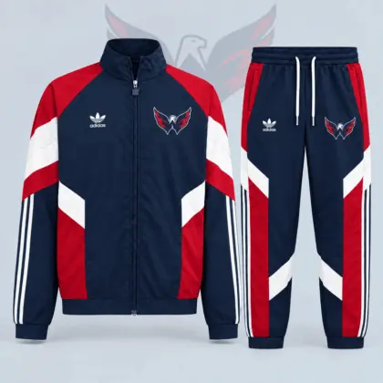 Washington Capitals | Premium NHL Retro Panel Stripe Track Jacket & Jogger Set NDN