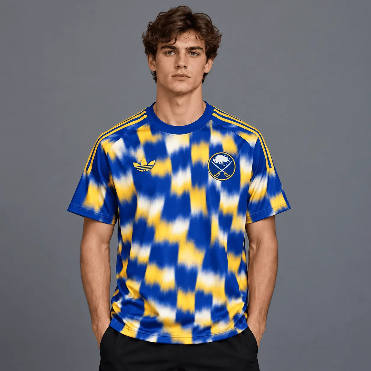 Buffalo Sabres | Premium NHL Blurred Checkered Streetwear T-Shirt NDN