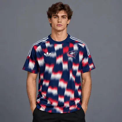 Columbus Blue Jackets | Premium NHL Blurred Checkered Streetwear T-Shirt NDN