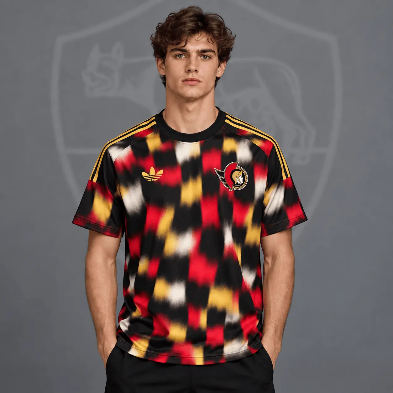 Ottawa Senators | Premium NHL Blurred Checkered Streetwear T-Shirt NDN