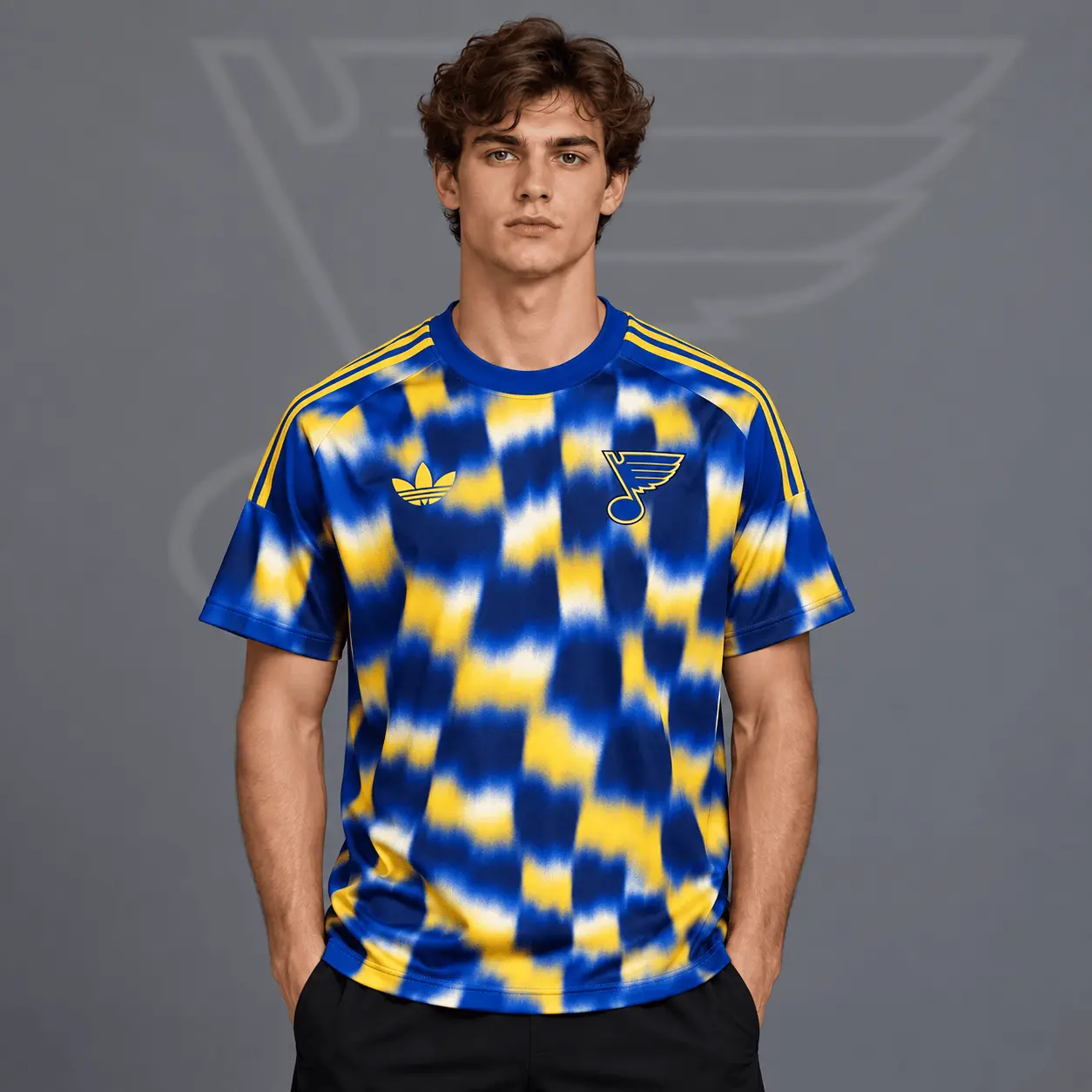 St. Louis Blues | Premium NHL Blurred Checkered Streetwear T-Shirt NDN