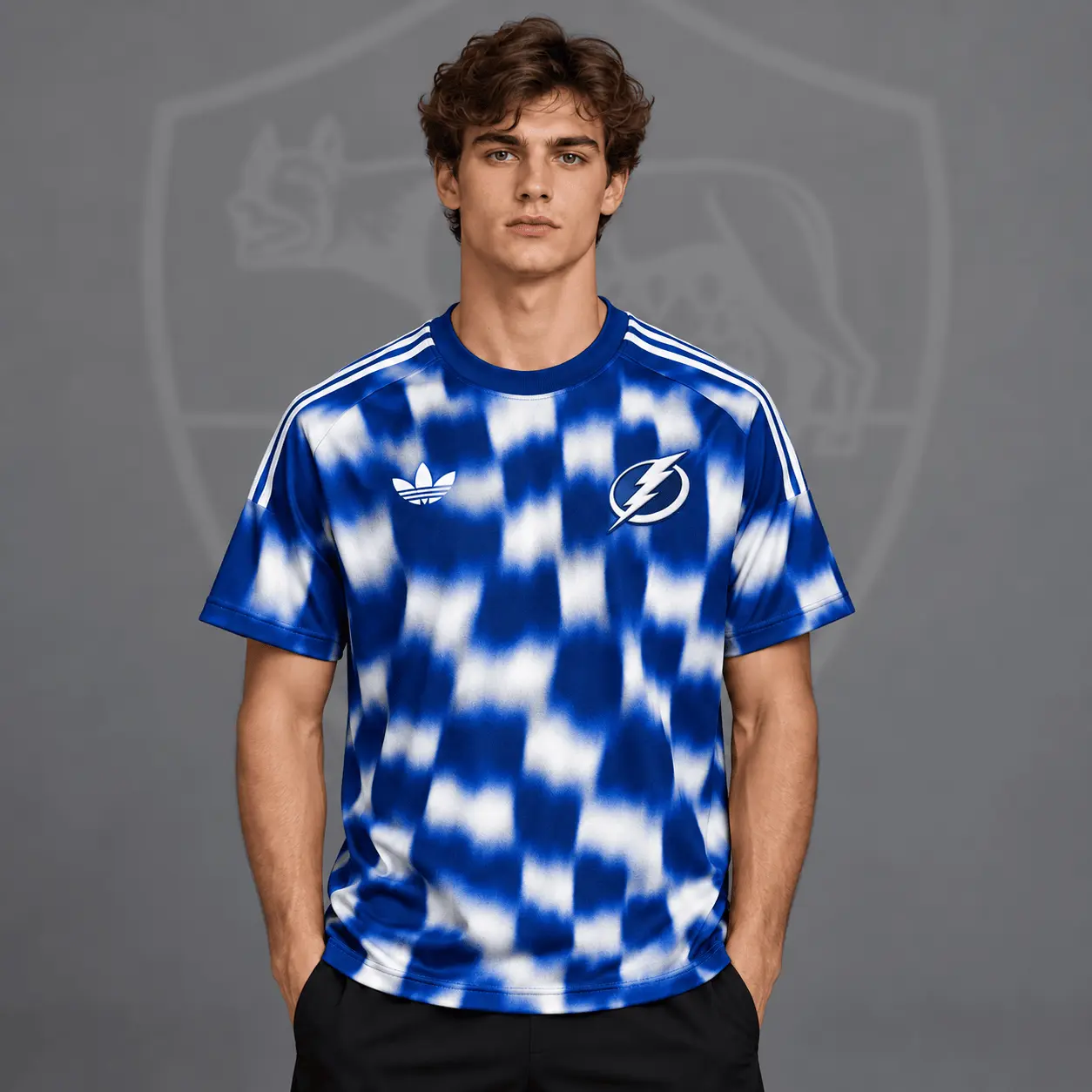 Tampa Bay Lightning | Premium NHL Blurred Checkered Streetwear T-Shirt NDN
