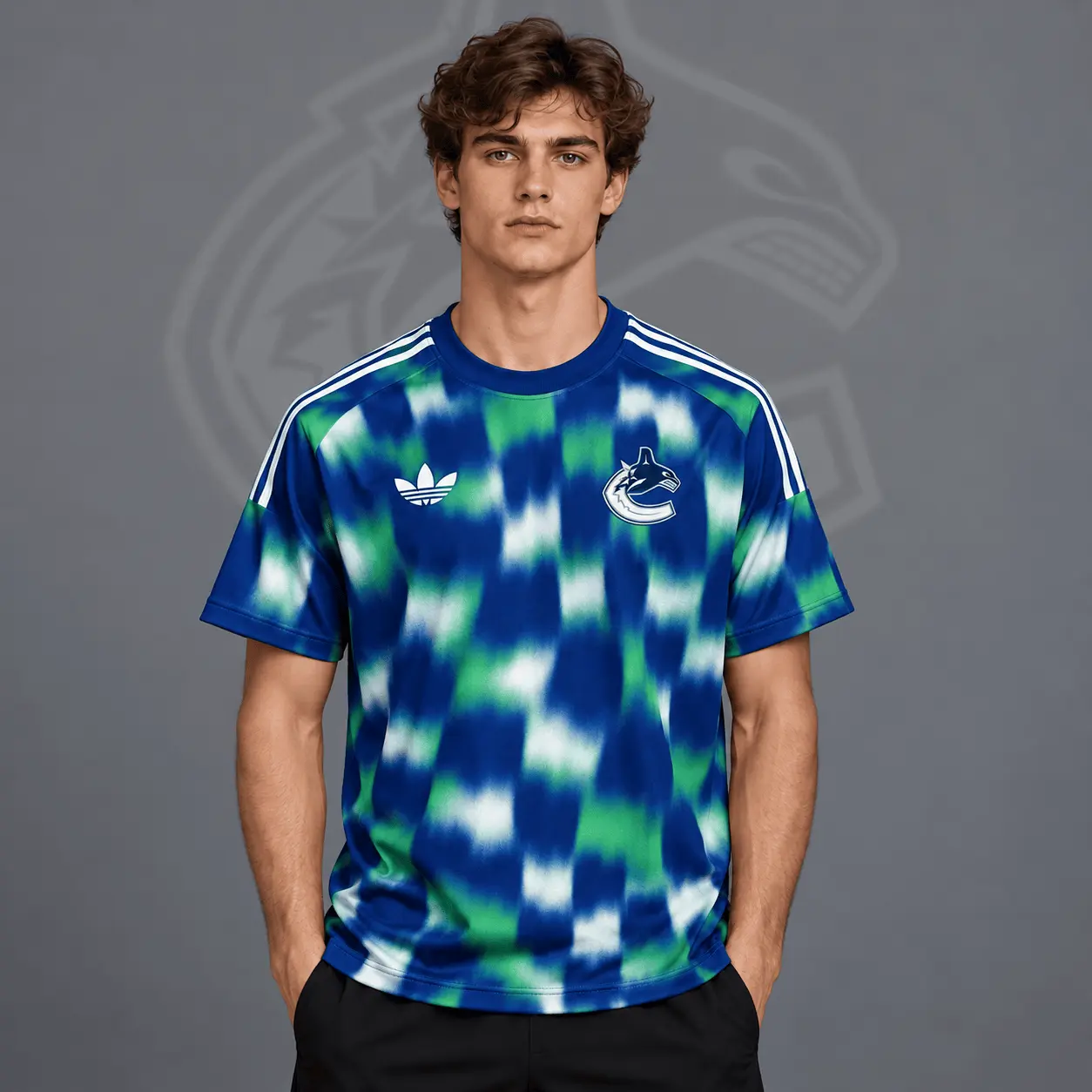 Vancouver Canucks | Premium NHL Blurred Checkered Streetwear T-Shirt NDN