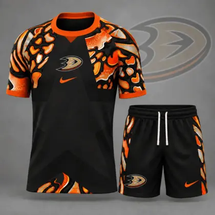 Anaheim Ducks | Premium NHL Abstract Camo Star Panel T-Shirt & Shorts Set NDN