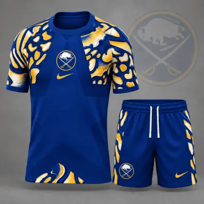 Buffalo Sabres | Premium NHL Abstract Camo Star Panel T-Shirt & Shorts Set NDN
