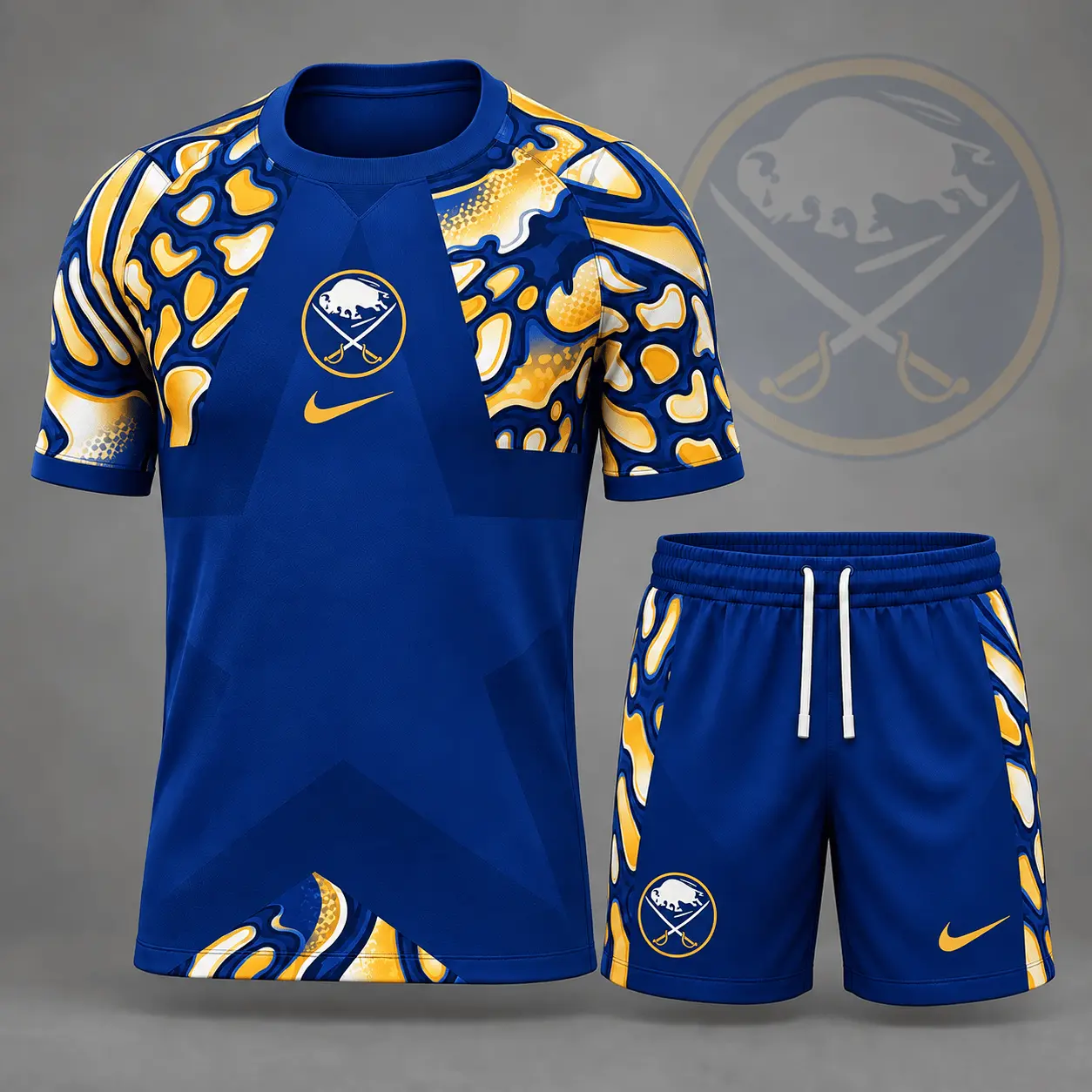 Buffalo Sabres | Premium NHL Abstract Camo Star Panel T-Shirt & Shorts Set NDN