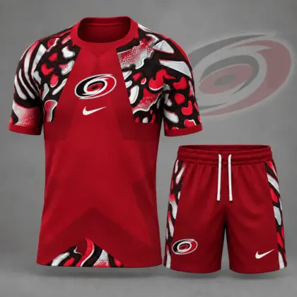 Carolina Hurricanes | Premium NHL Abstract Camo Star Panel T-Shirt & Shorts Set NDN