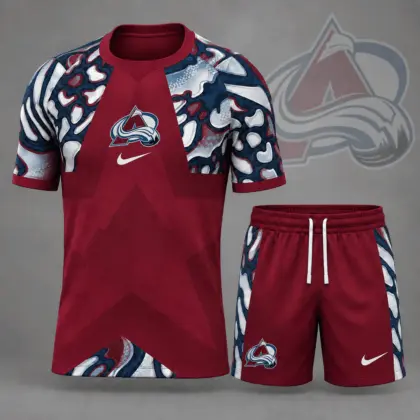Colorado Avalanche | Premium NHL Abstract Camo Star Panel T-Shirt &amp; Shorts Set NDN