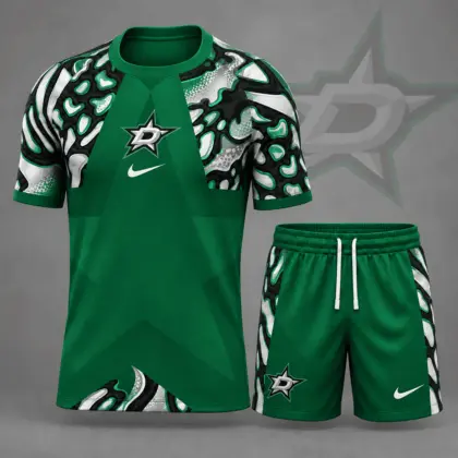 Dallas Stars | Premium NHL Abstract Camo Star Panel T-Shirt & Shorts Set NDN