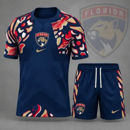 Florida Panthers | Premium NHL Abstract Camo Star Panel T-Shirt & Shorts Set NDN