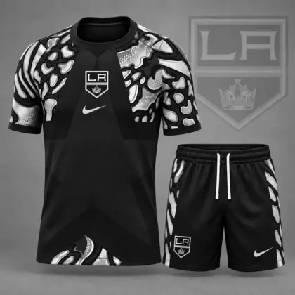 Los Angeles Kings | Premium NHL Abstract Camo Star Panel T-Shirt & Shorts Set NDN