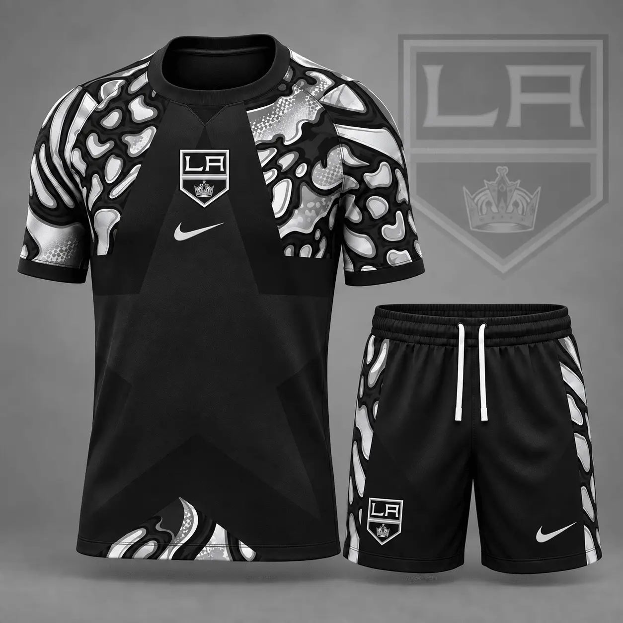 Los Angeles Kings | Premium NHL Abstract Camo Star Panel T-Shirt & Shorts Set NDN
