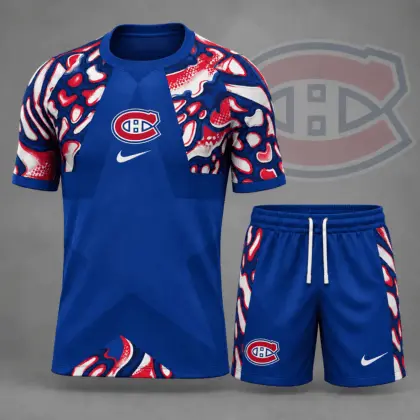 Montreal Canadiens | Premium NHL Abstract Camo Star Panel T-Shirt & Shorts Set NDN