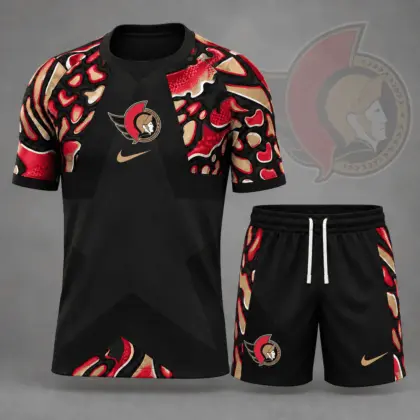 Ottawa Senators | Premium NHL Abstract Camo Star Panel T-Shirt & Shorts Set NDN