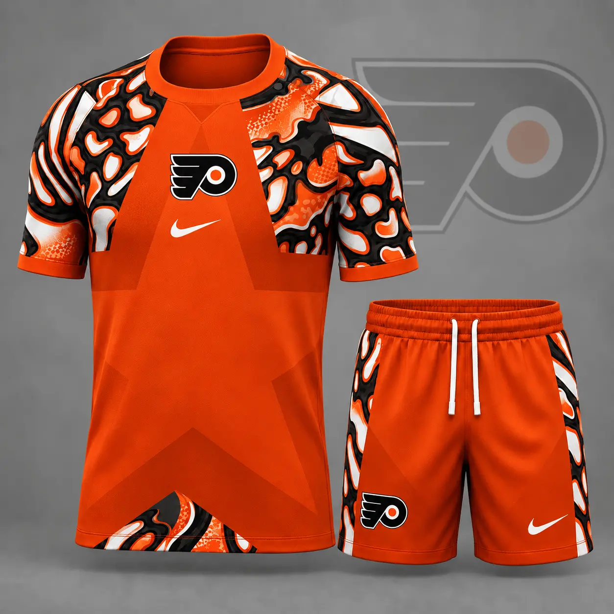 Philadelphia Flyers | Premium NHL Abstract Camo Star Panel T-Shirt & Shorts Set NDN